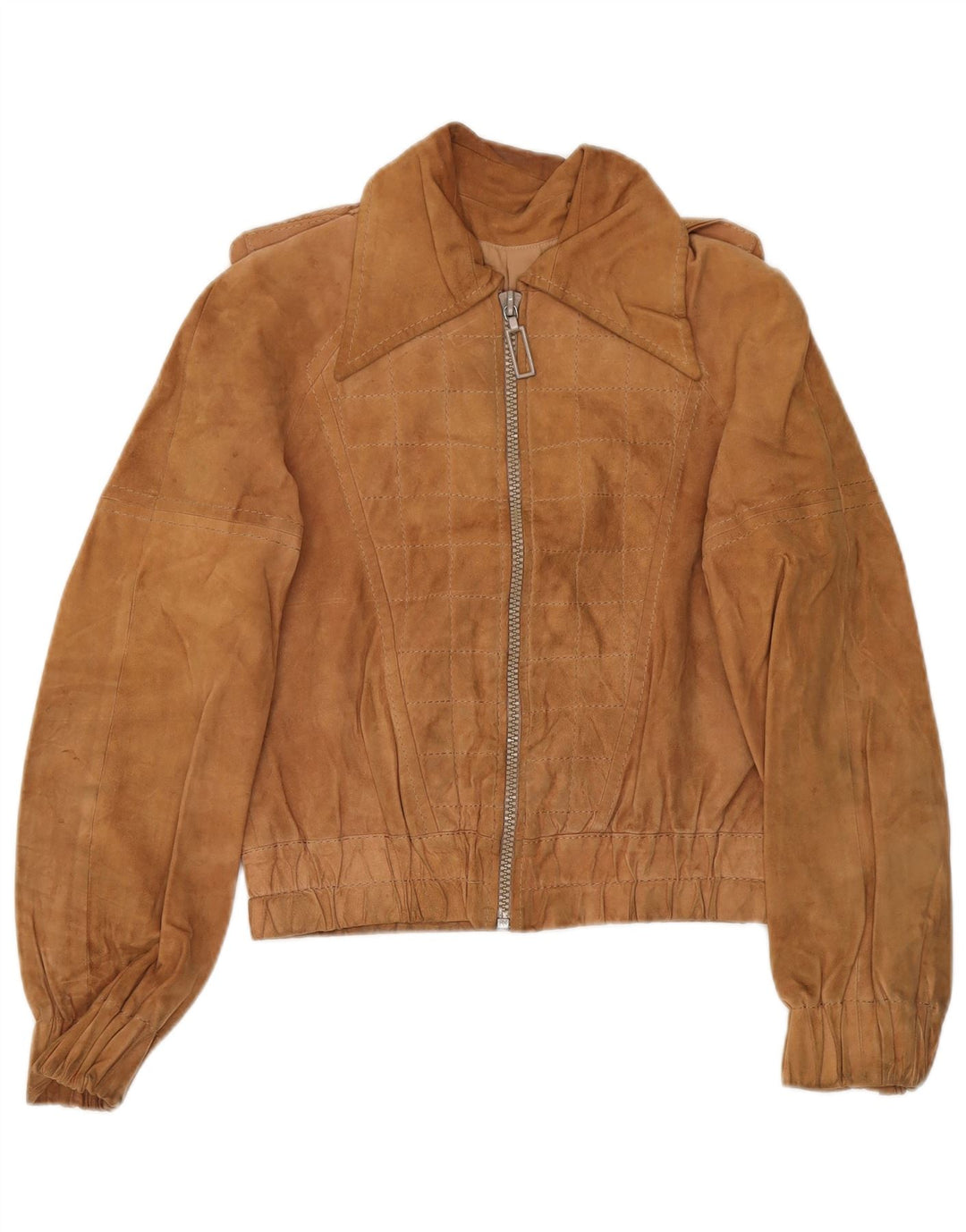 Vintage dame militær ruskindsjakke IT 48 XL Brun