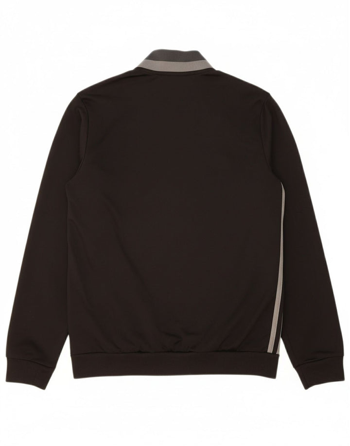 ADIDAS Boys Tracksuit Top Jacket 13-14 Years Black Polyester