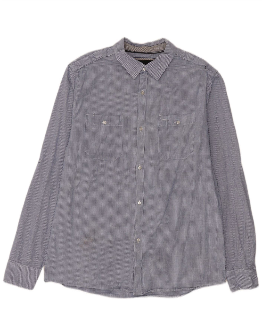 Billabong Mens Graphic Shirt Large Blue Pinstripe Cotton