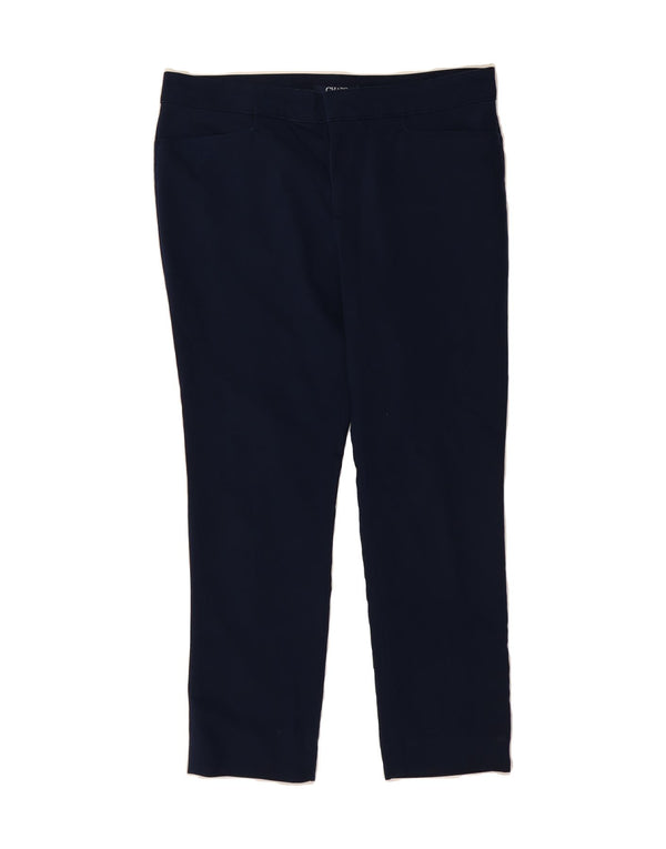 CHAPS Pantalones casuales pequeños y delgados para mujer US 14 XL W34 L26 Azul marino Algodón