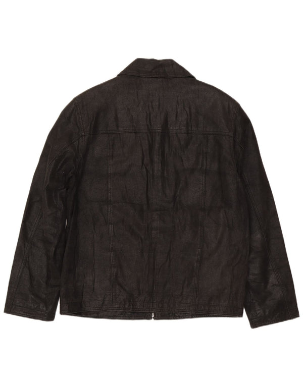 In Extenso Chaqueta de cuero para hombre UK 38 Medium Black