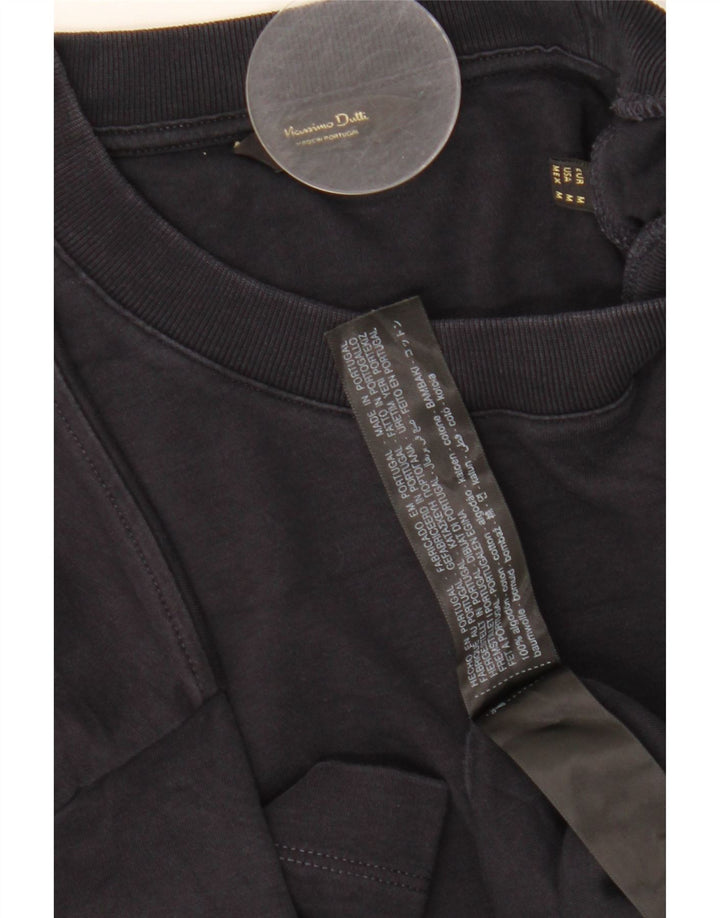 Massimo Dutti Herre T-Shirt Top Medium Sort Bomuld