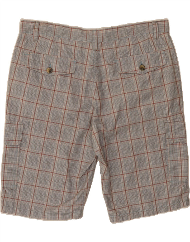 BLUE SIDE Mens Cargo Shorts IT 52 XL W38  Blue Check Cotton Vintage Blue Side and Second-Hand Blue Side from Messina Hembry 