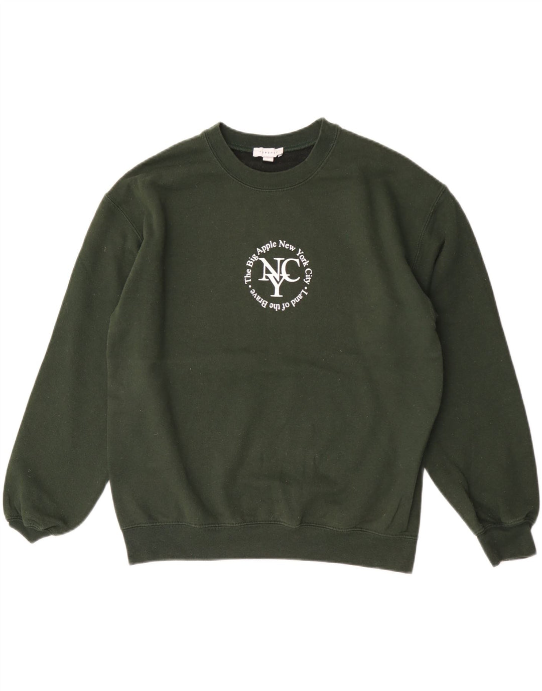 Topshop Womens Graphic Sweatshirt Jumper UK 14 Medium Green