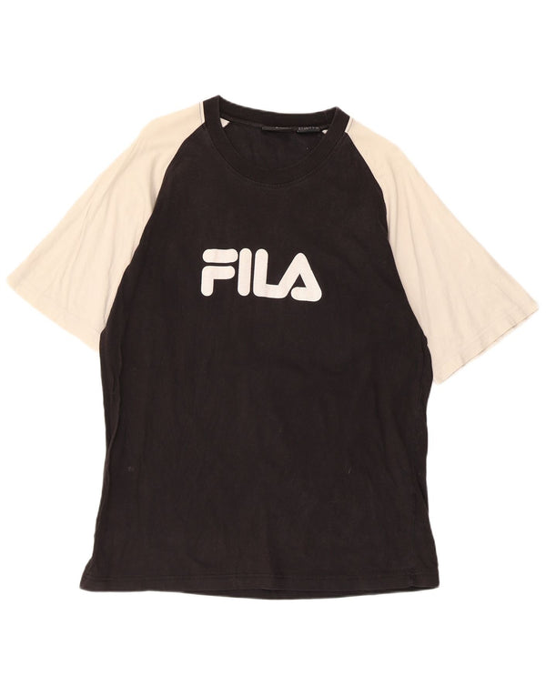 Tricou grafic pentru bărbați Fila Top mare negru Colorblock