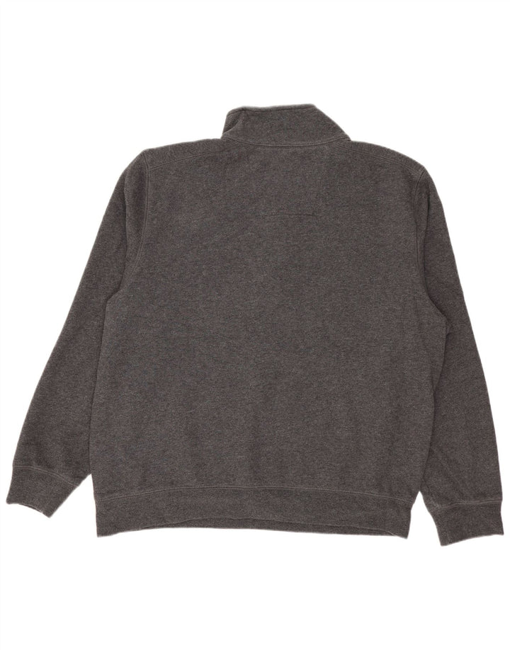 Nautica Mens Zip Neck Sweatshirt Jumper Large Grey Cotton