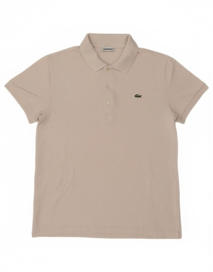 Lacoste Herren-Poloshirt, Größe 4, mittelweiße Baumwolle