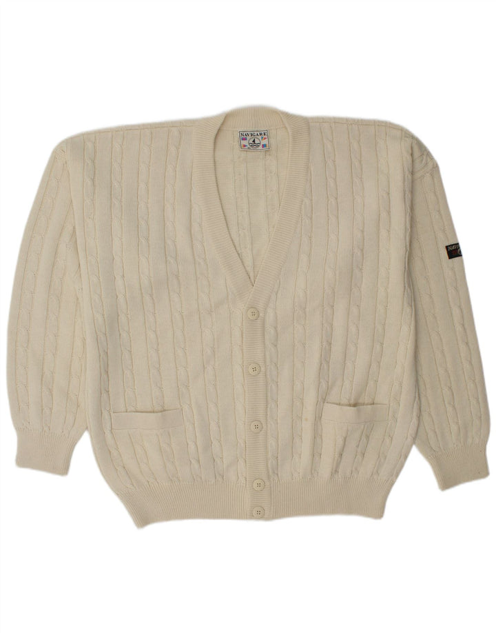 Navigare Mens Cardigan Sweater XL Off White