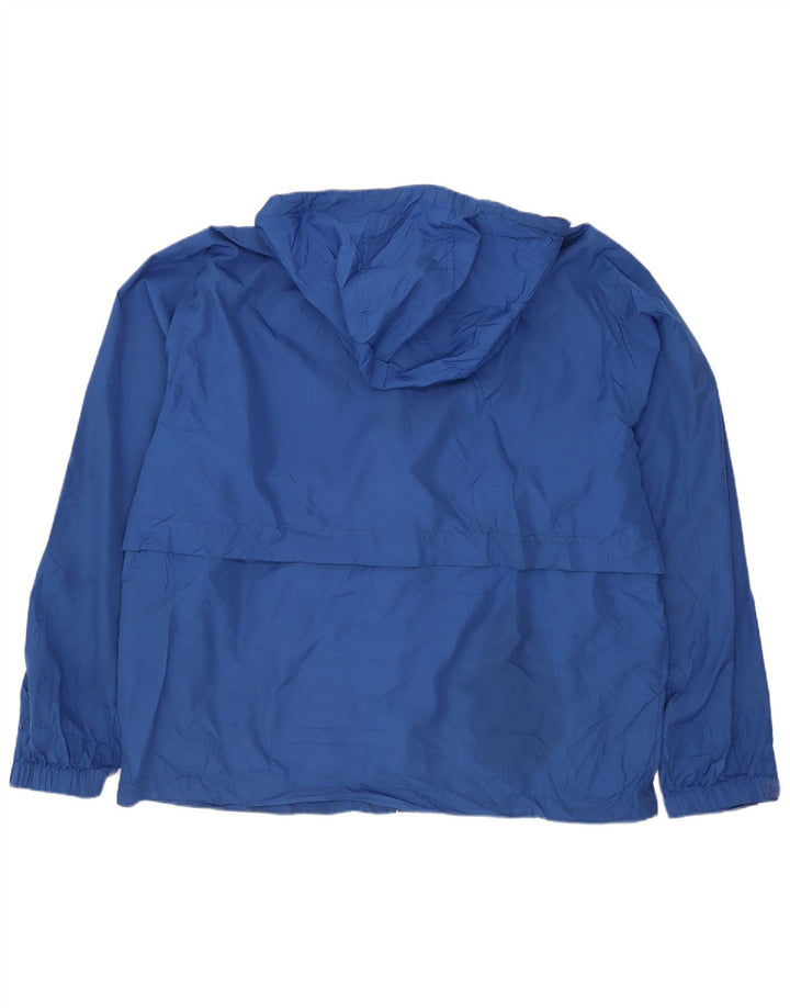 Eddie Bauer Mens Hooded Rain Jacket UK 38 Medium Blue Polyester