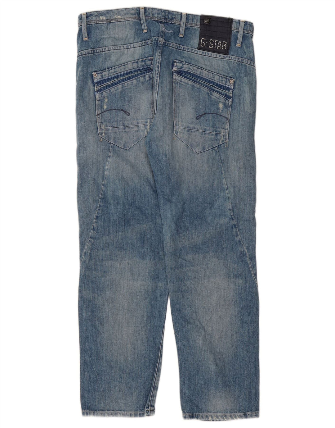 G-Star Womens Distressed Straight Jeans W27 L27 Blue Cotton