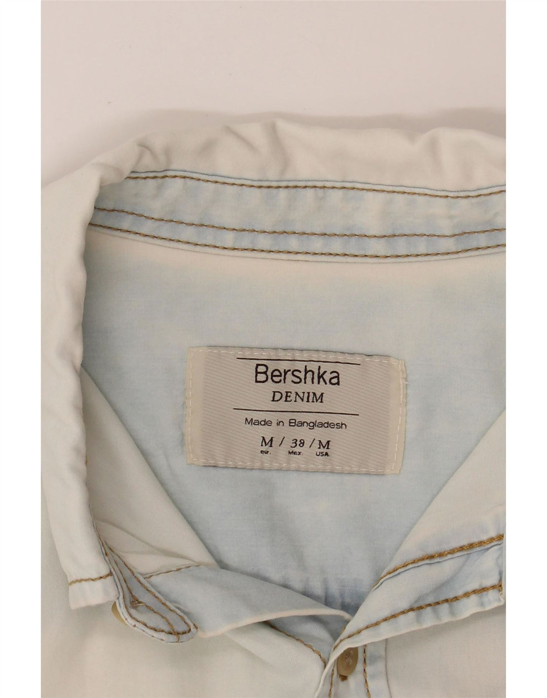 BERSHKA Mens Denim Shirt Size 38 Medium Blue Vintage Bershka and Second-Hand Bershka from Messina Hembry 