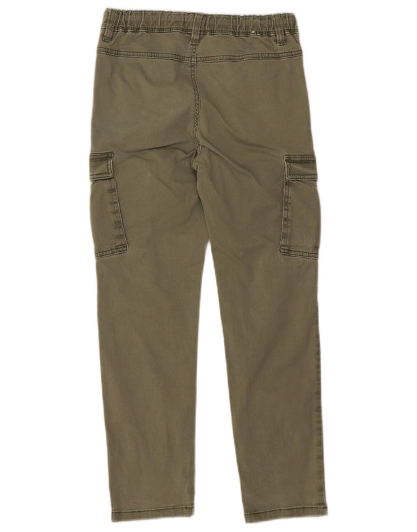 Benetton Boys Slim Cargo Bukser 8-9 år Large W24 L23 Khaki Bomuld