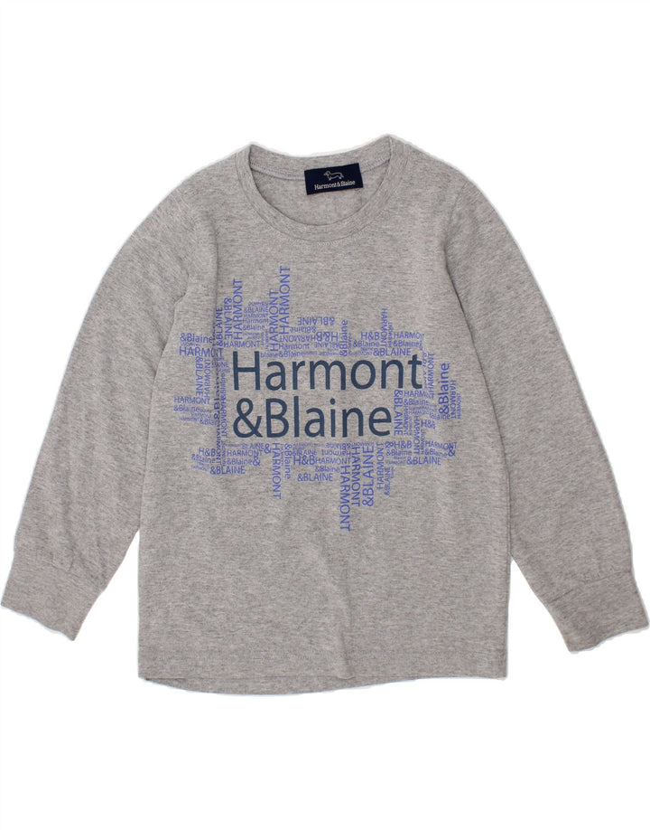 HARMONT & BLAINE Boys Graphic Top Long Sleeve 2-3 Years Grey Vintage Harmont & Blaine and Second-Hand Harmont & Blaine from Messina Hembry 