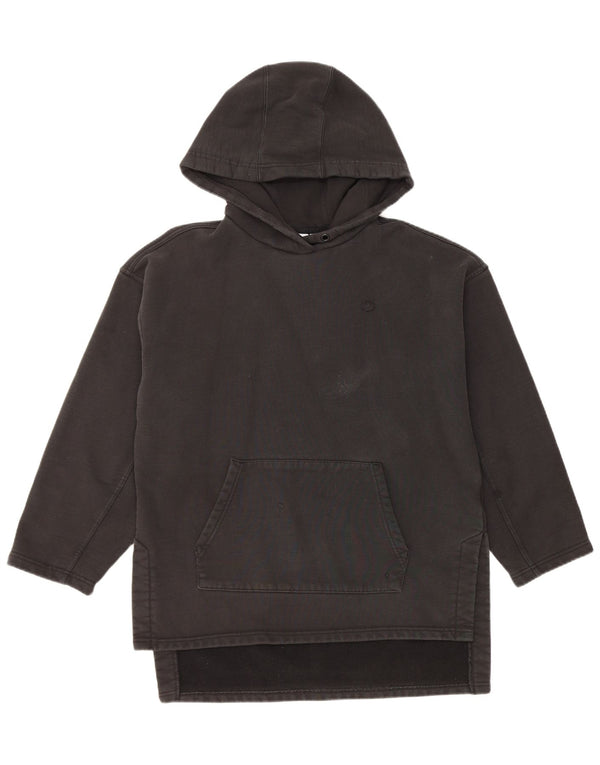 Adidas Pull à capuche long surdimensionné pour femme UK 10 Petit coton noir