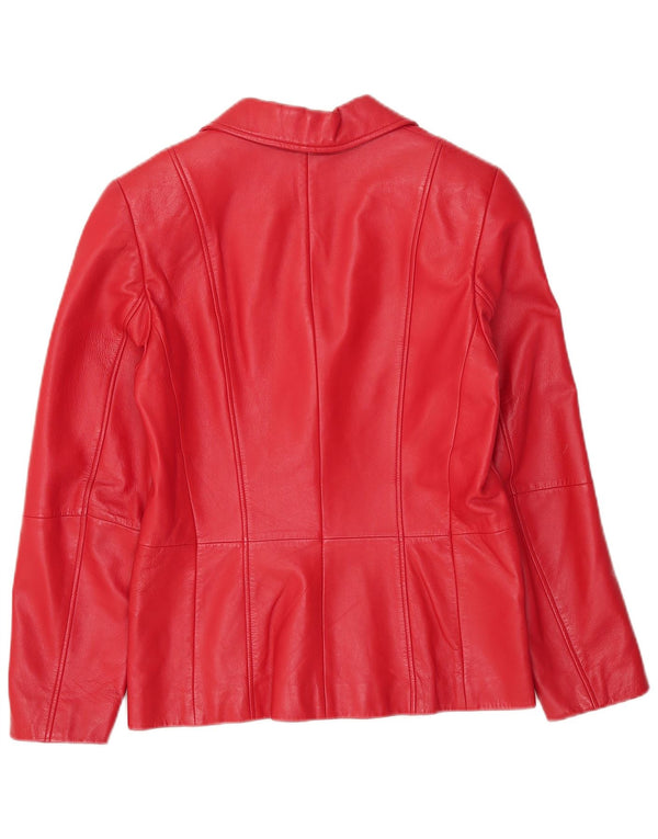 Gerry Weber Chaqueta de cuero para mujer Reino Unido 12 Cuero rojo mediano