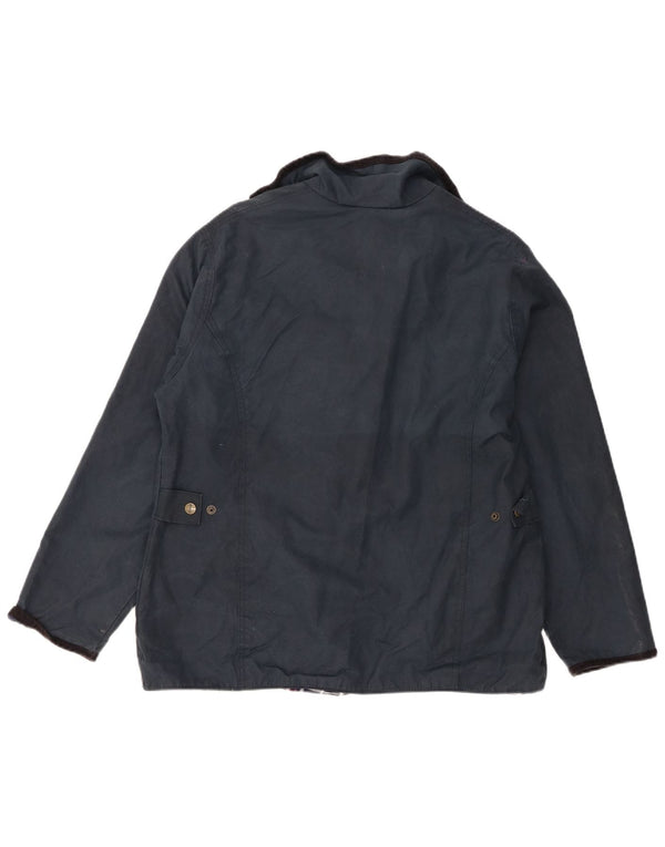 Rydale Womens Waxed Cotton Jacket UK 16 Large Navy Blue