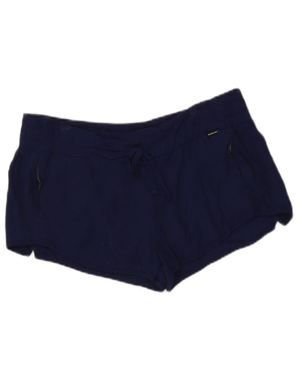 Hurley Womens Sports Shorts UK 14 Medium Navy Blue Rayon
