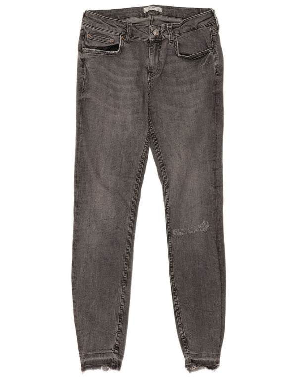 Zara Damen Skinny Jeans EU 42 Large W32 L28 Graue Baumwolle