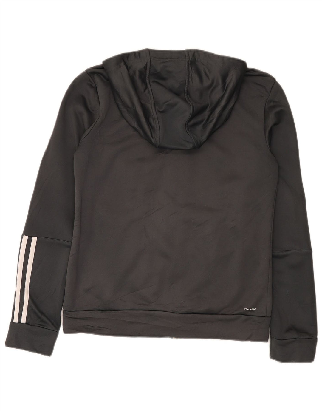 Adidas Womens Climalite Zip Hoodie Sweater UK 12/14 Medium Grey Polyester