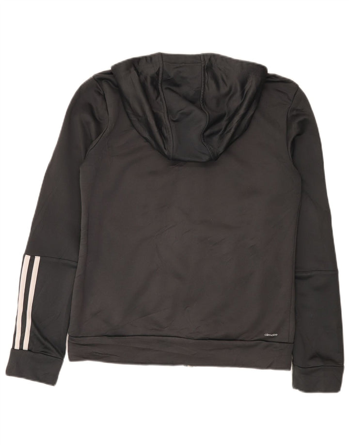 Adidas Womens Climalite Zip Hoodie Sweater UK 12/14 Medium Grey Polyester