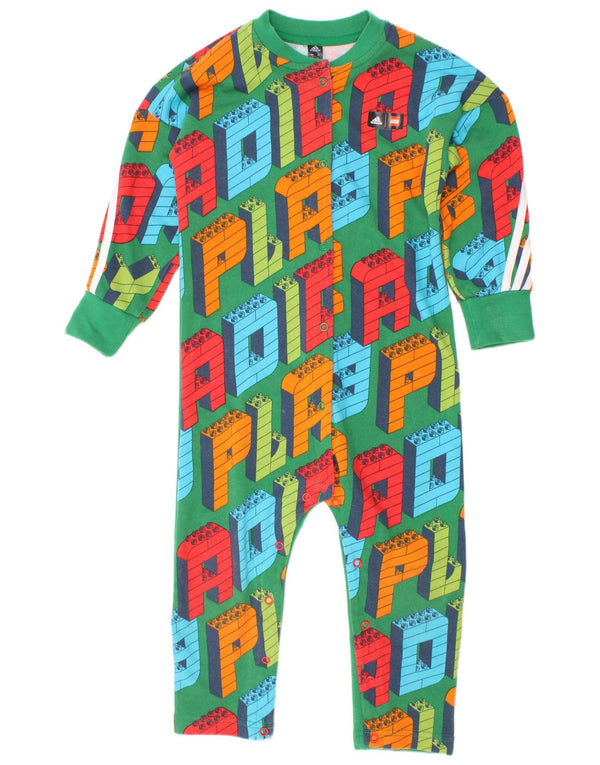 Tuta Adidas da ragazzo con grafica a maniche lunghe 2-3 anni verde