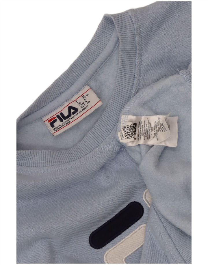 Fila Mens Graphic Sweatshirt Jumper Small Blue Colourblock Cotton