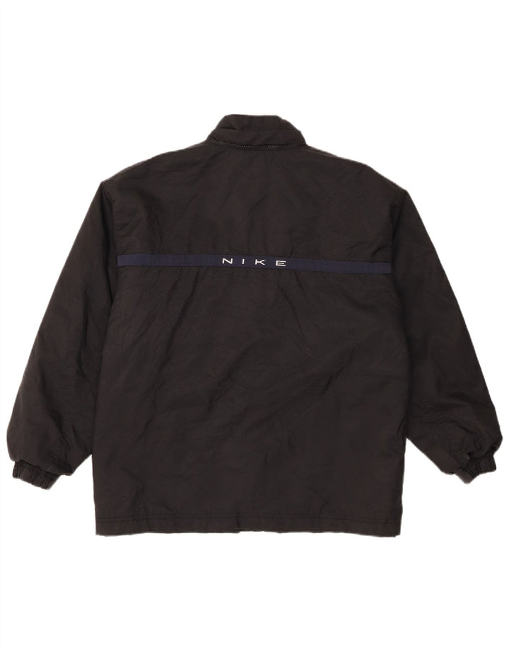 Nike Boys Graphic Windbreaker Jacket 12-13 Years Large Black Nylon