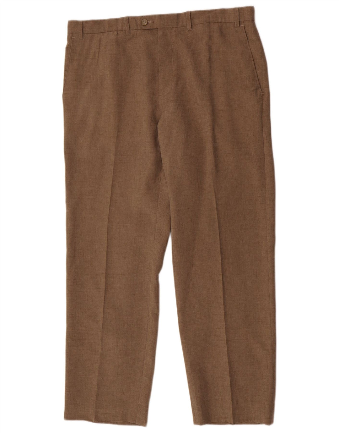 MARKS & SPENCER Mens Straight Suit Trousers W38 L31 Beige Polyester