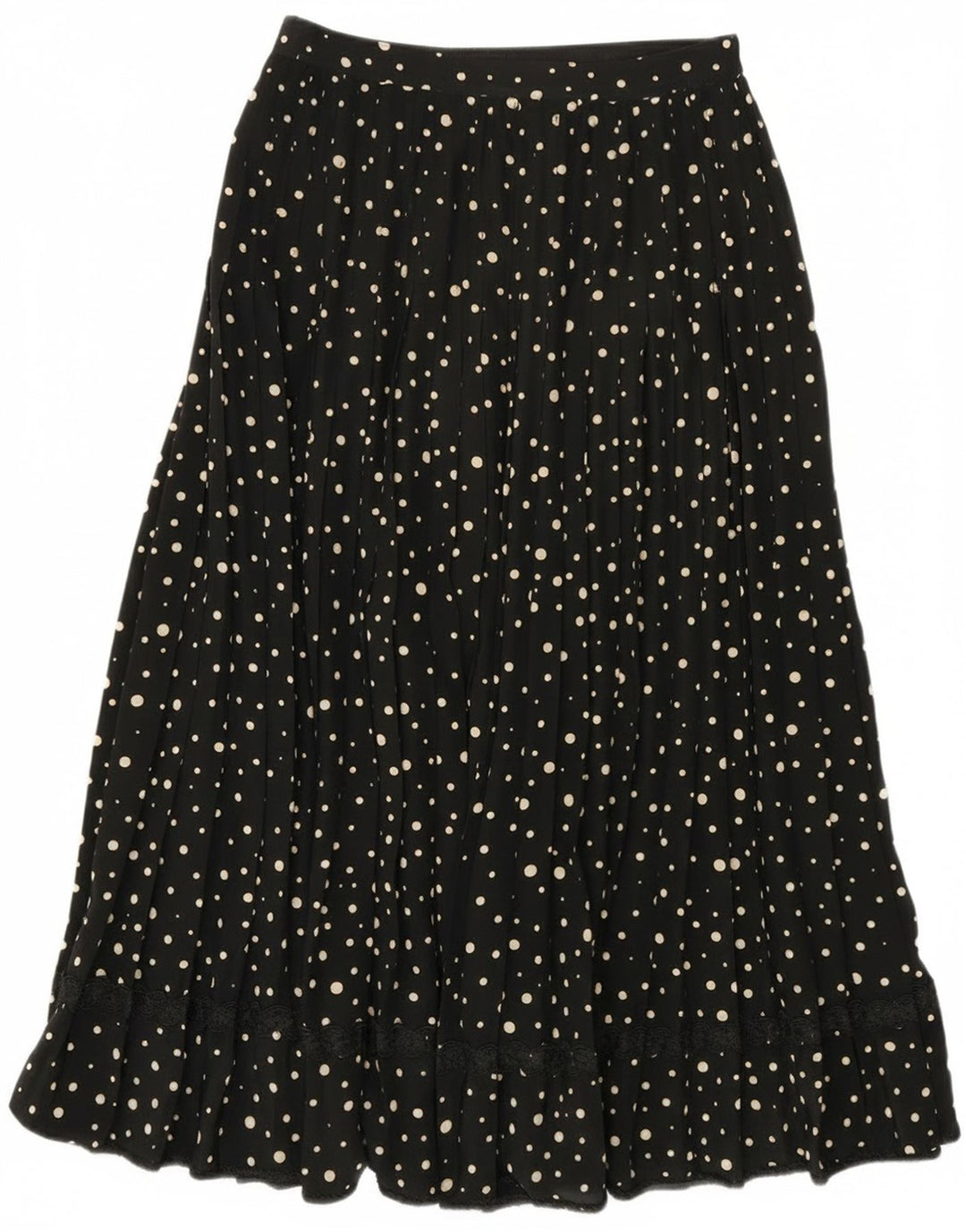 Gonna a trapezio vintage da donna W28 media nera maculata