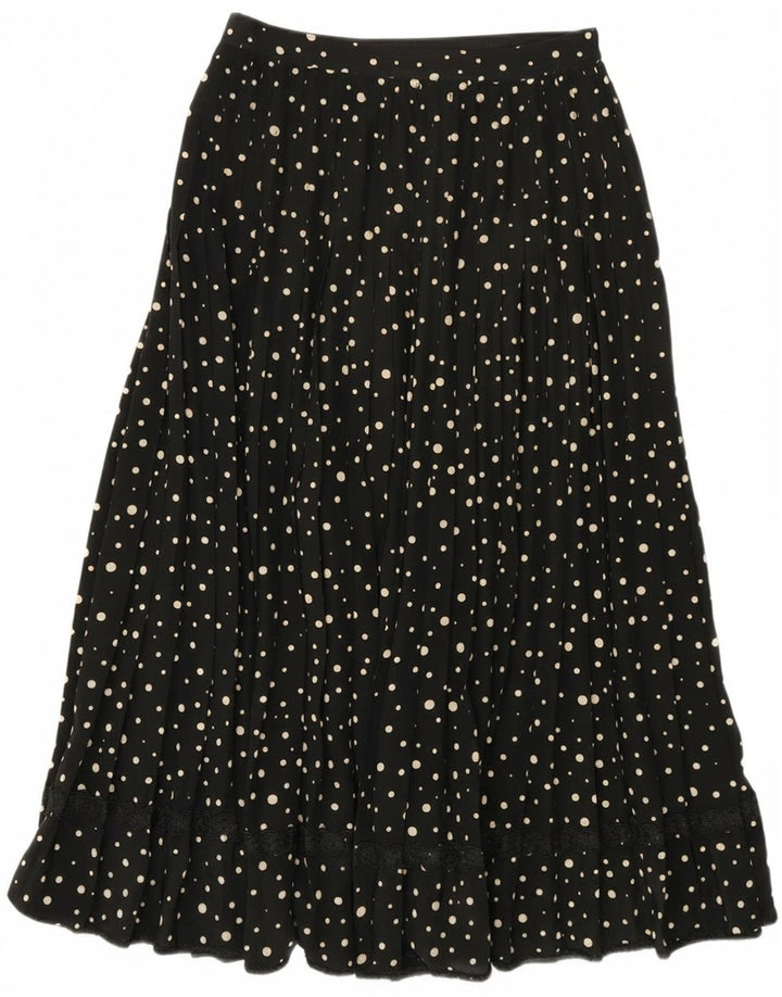 Gonna a trapezio vintage da donna W28 media nera maculata