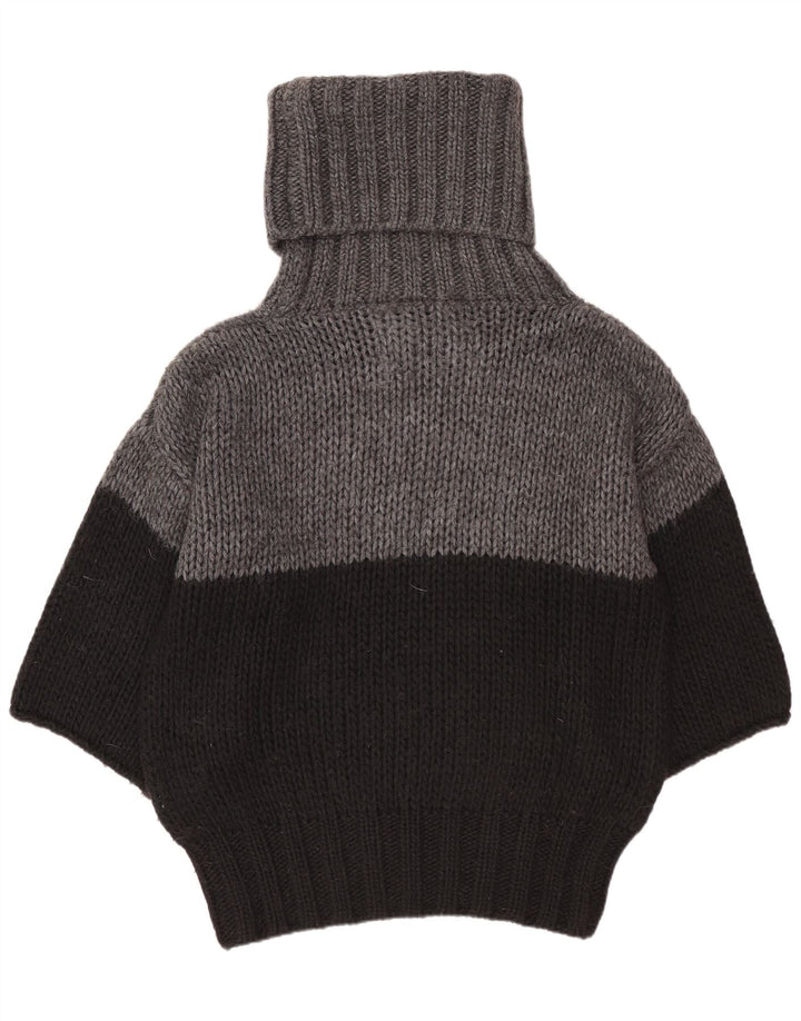 Benetton Womens Batwing Roll Neck Jumper Sweater UK 10 Small Black
