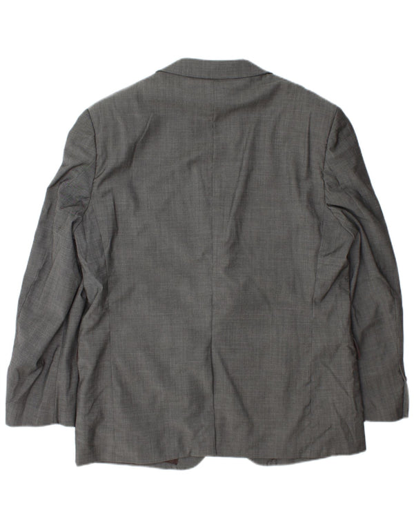 Marks & Spencer Mens 3 Button Blazer Jacket UK 42 Large Grey Wool