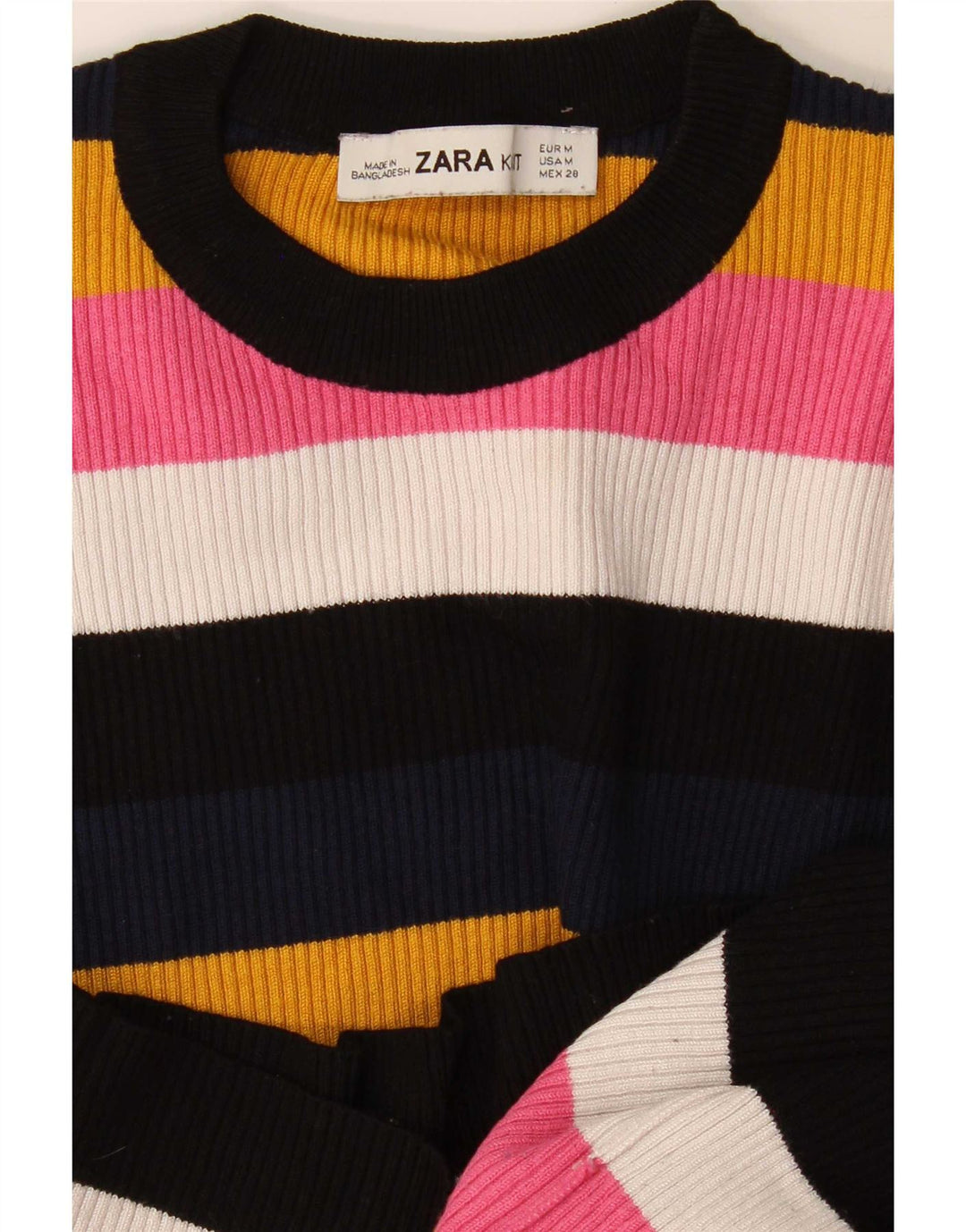 Bluză Crop Top pentru Damă Zara UK 12 Medium Multicolore în dungi