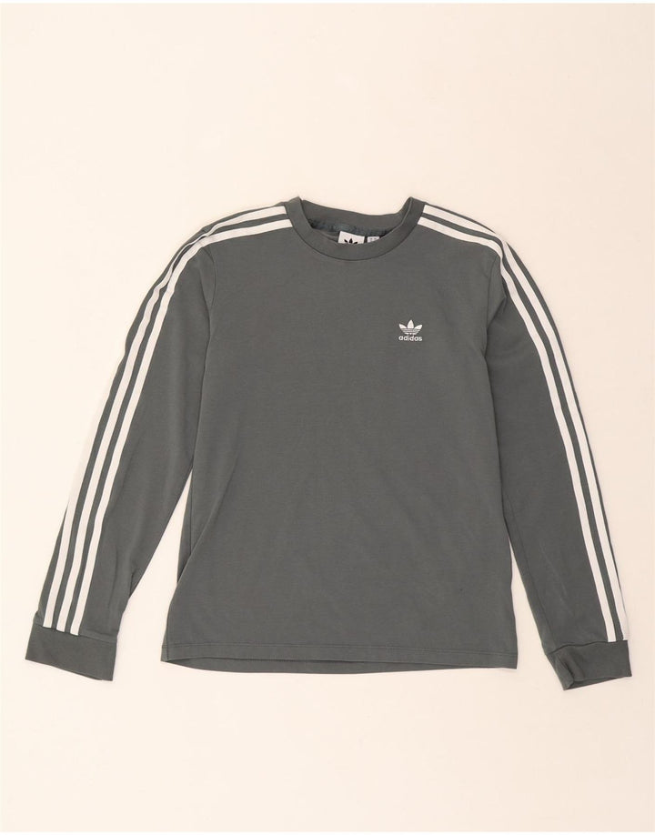 ADIDAS Womens Top Long Sleeve UK 8 Small  Grey Cotton Vintage Adidas and Second-Hand Adidas from Messina Hembry 