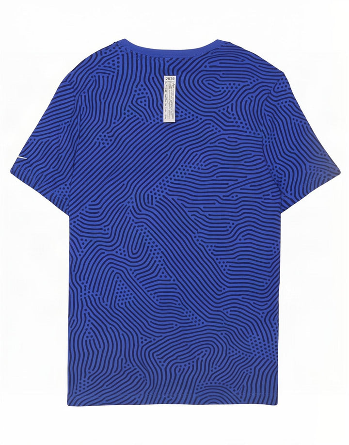 Nike Herren-T-Shirt mit Standard-Passform, mittelblaue geometrische Baumwolle