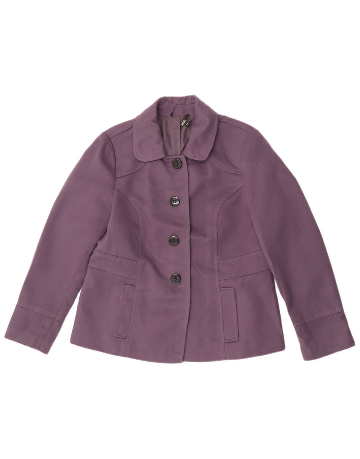 Marks & Spencer Womens 4 Button Blazer Jacket UK 16 Large Purple Polyester