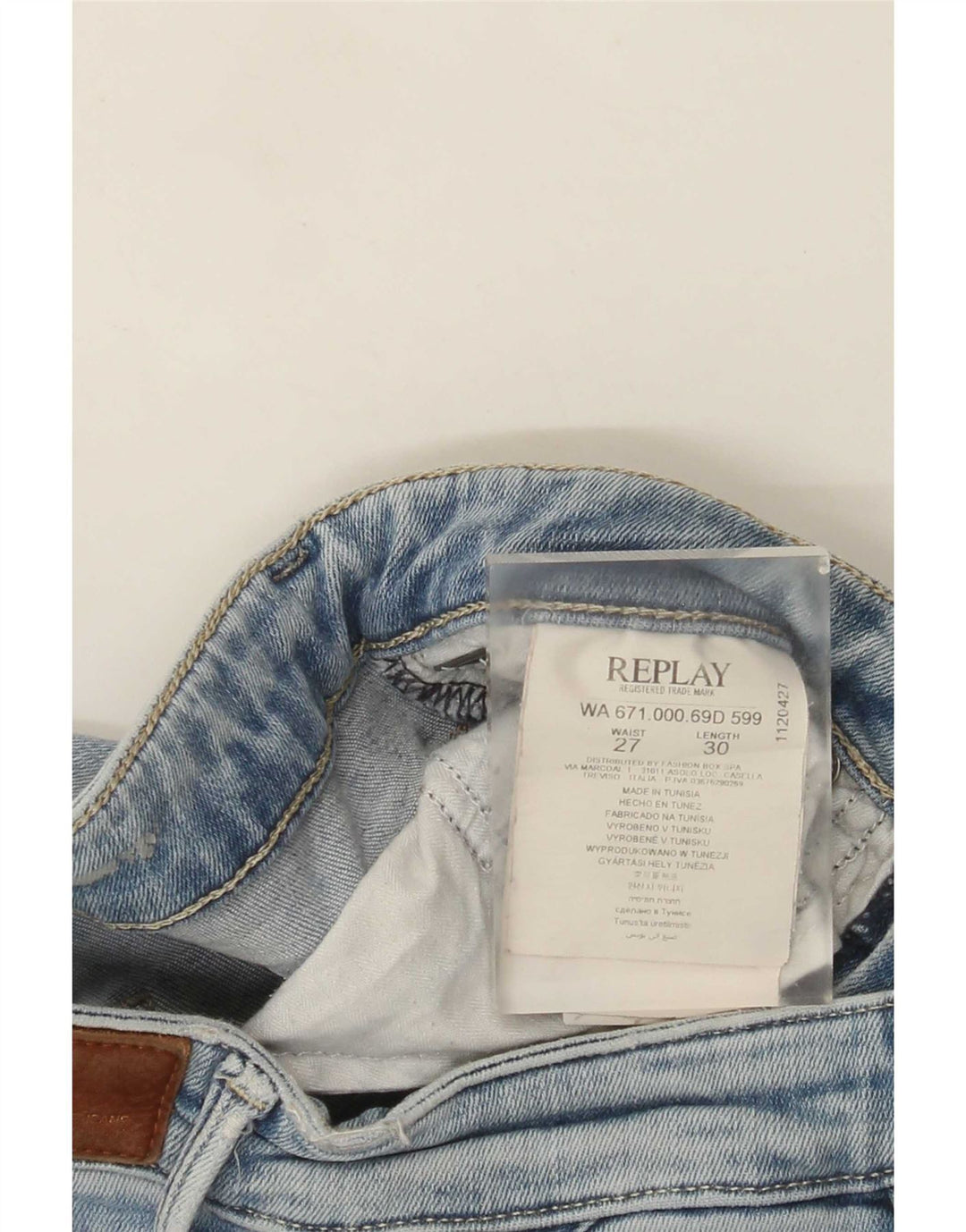 Replay Womens Slim Jeans W27 L30 Blue Cotton