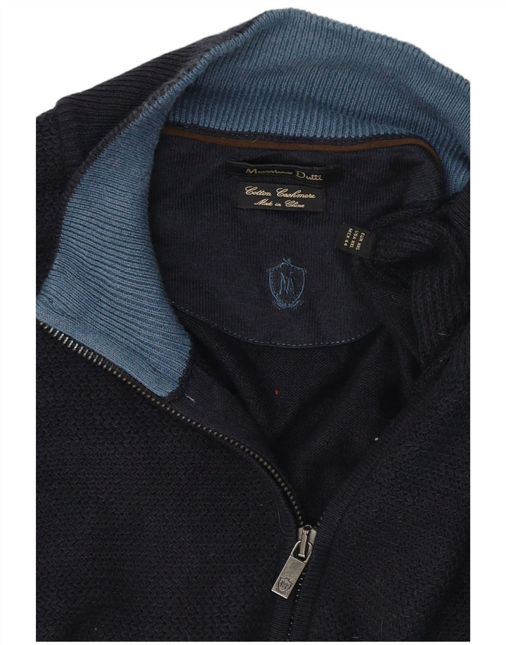 Massimo Dutti Mens Tracksuit Top Jacket 2XL Navy Blue Cotton