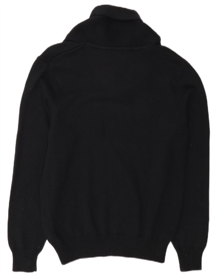 Maglione da uomo Marks & Spencer con collo a scialle in cotone nero medio