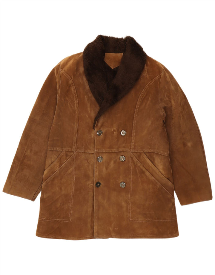 Vintage Mens Sherpa Jacket UK 42 XL Brown