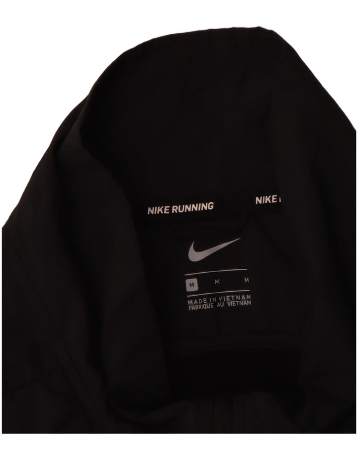 NIKE Womens Tracksuit Top Jacket UK 14 Medium Black Spandex