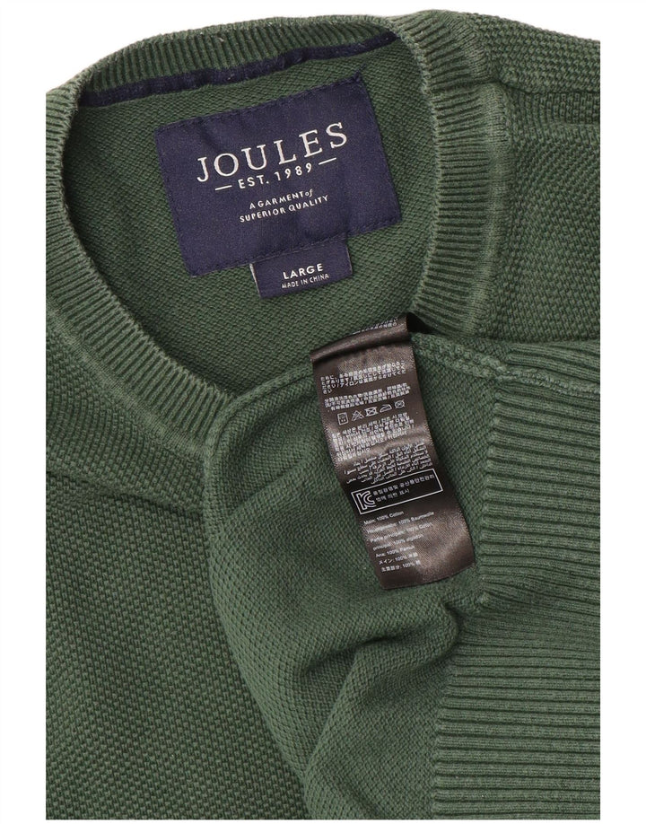 Joules Mens Crew Neck Jumper Sweater Large Green Cotton