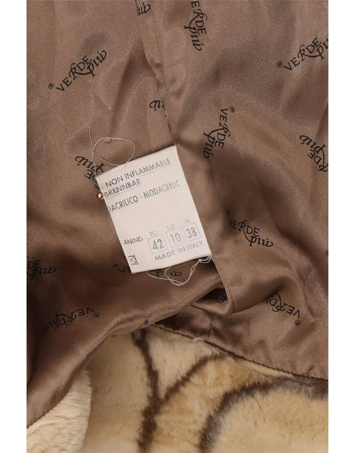Verde Piu Manteau à capuche surdimensionné pour femme IT 42 Beige moyen géométrique