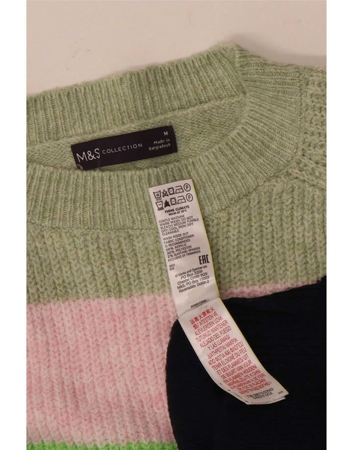 Marks & Spencer Womens Boat Neck Jumper Sweater UK 14 Medium Multicoloured