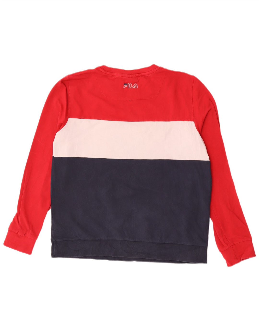 Fila Womens Graphic Sweatshirt Jumper UK 16 Large Multicoloured Colourblock