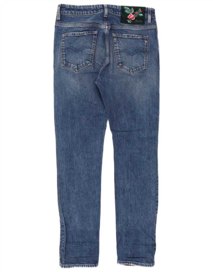 REPLAY Womens Distressed Slim Jeans W28 L30  Blue Cotton