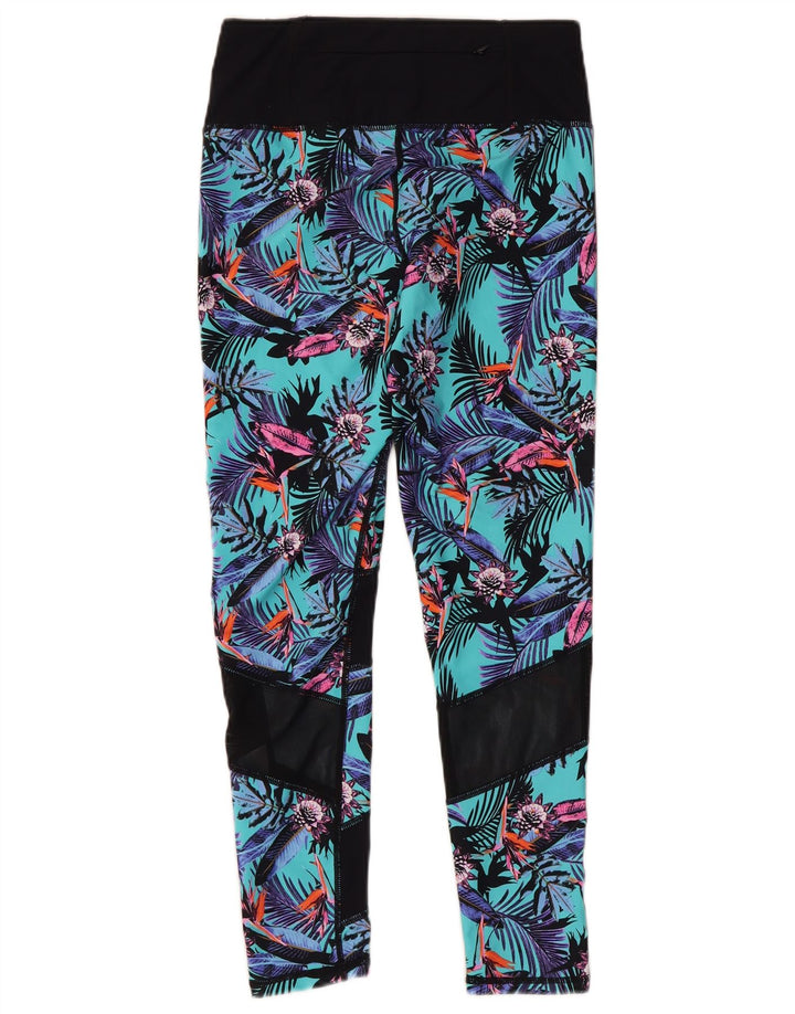 Superdry Womens Graphic Crop Leggings UK 12 Medium Multicoloured Floral