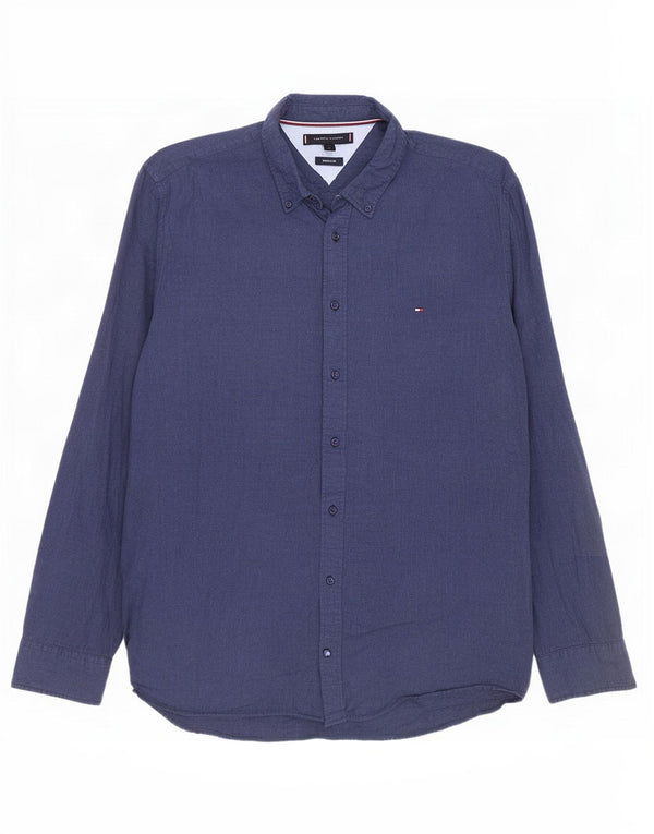 Camicia da uomo Regular Fit Tommy Hilfiger XL in cotone blu navy