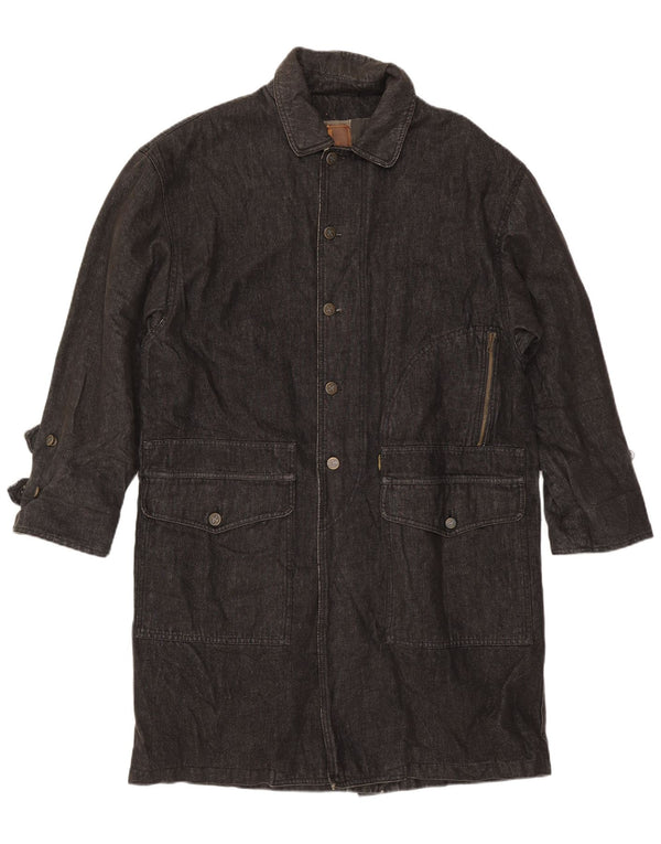 Trussardi Herre Denim Coat UK 40 Large Navy Blue Cotton