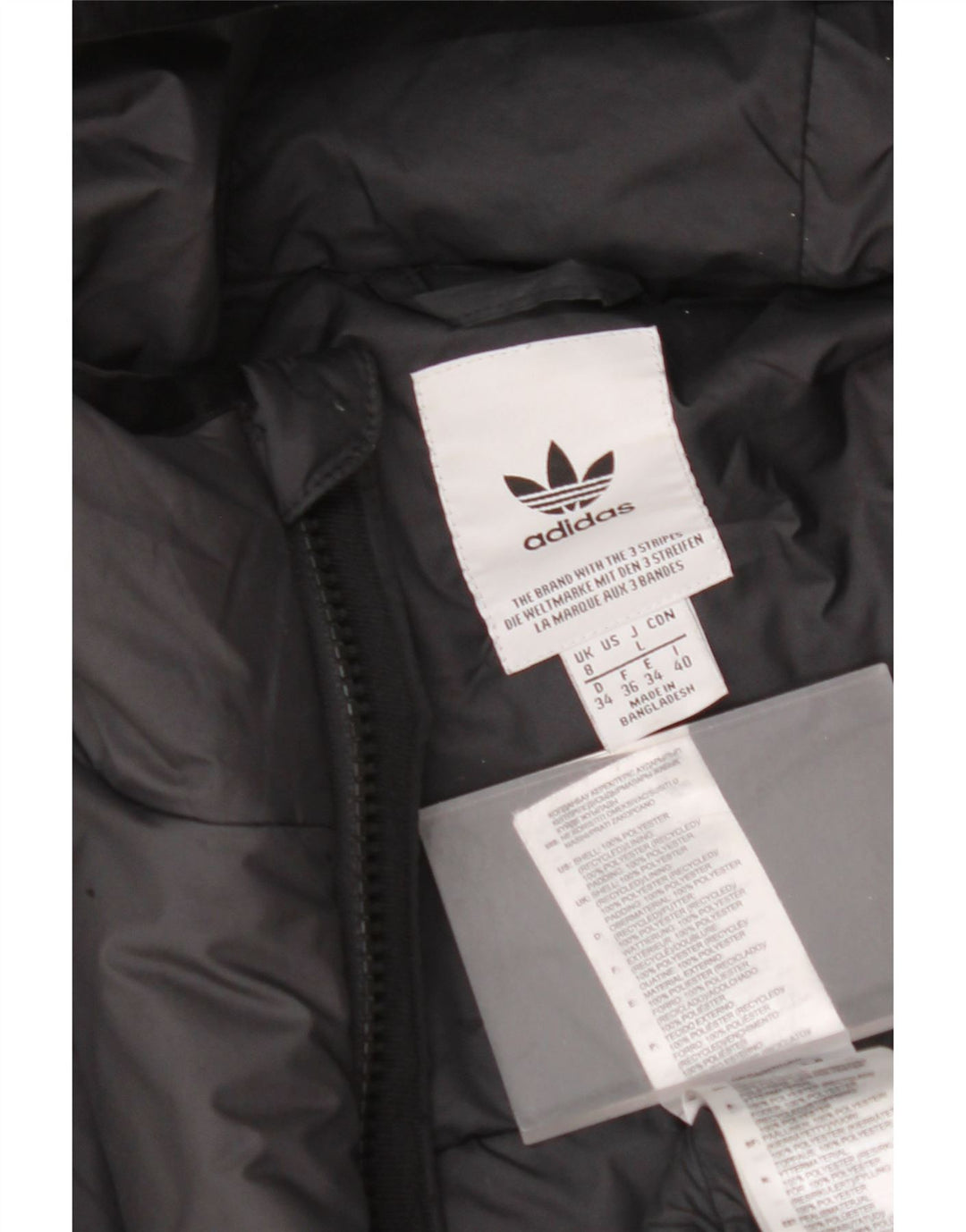 Jachetă căptușită cu glugă ADIDAS UK 8 Poliester negru mic